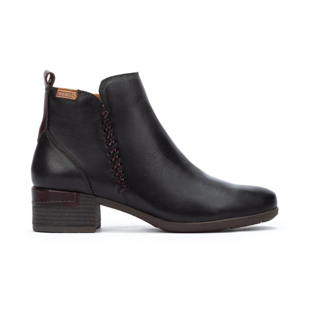 Pikolinos Damen Schwarz - Stiefelette Mit Lederdetails - Shoes - K -39 Eu