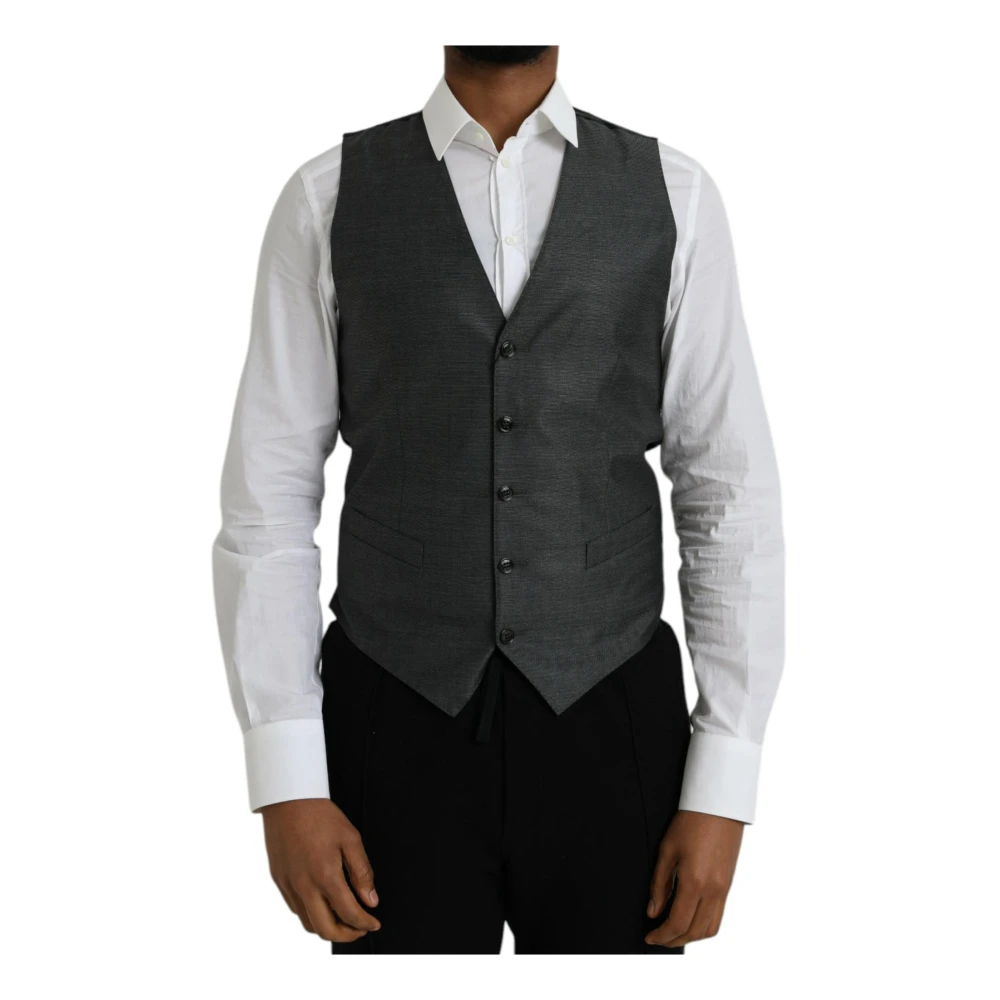 Dolce & Gabbana Herren Grau - E Wolle Formelle Weste - Suits - M