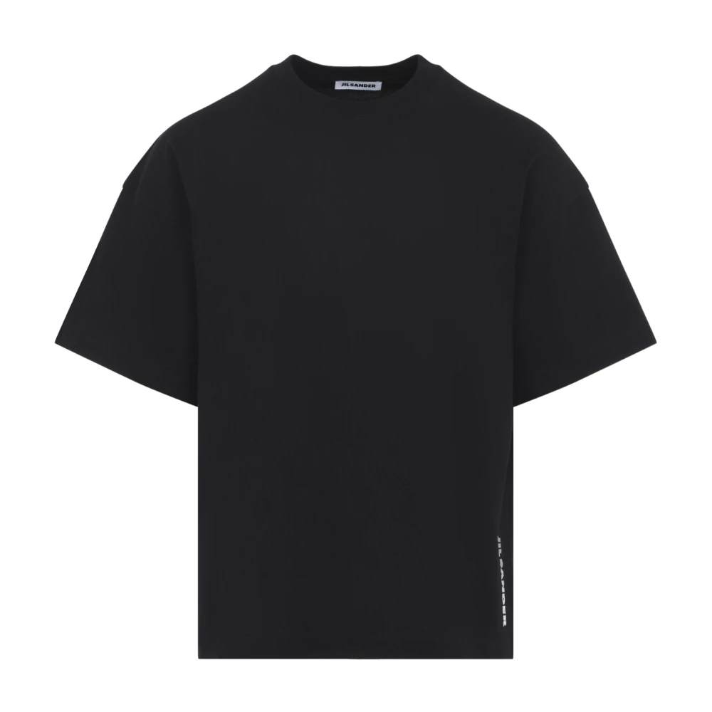 Jil Sander Herren Schwarz - Oversized Logo T-Shirt - Tops - K - S