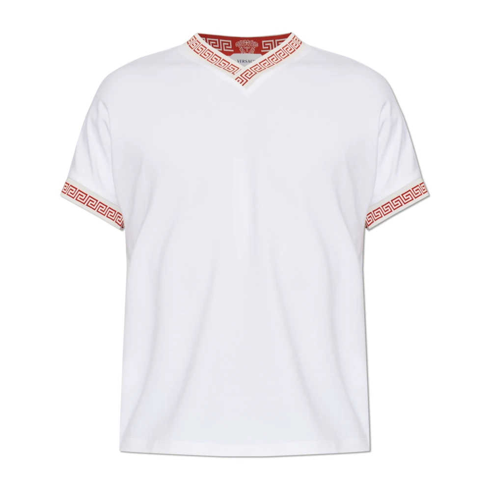 Versace Herren Weiß - V-Neck T-Shirt - Tops - S