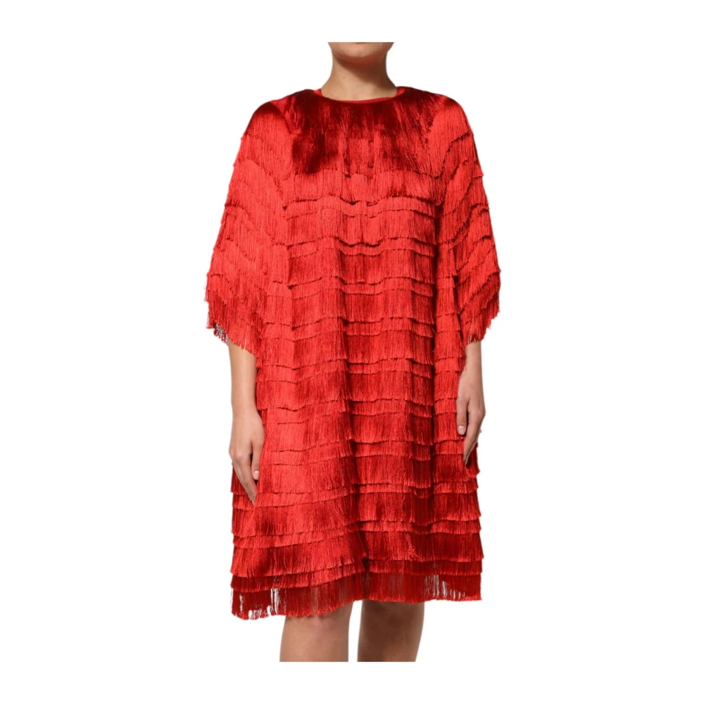 Dolce & Gabbana Damen Rot - Es Fransen Shift Kleid - Dresses - S