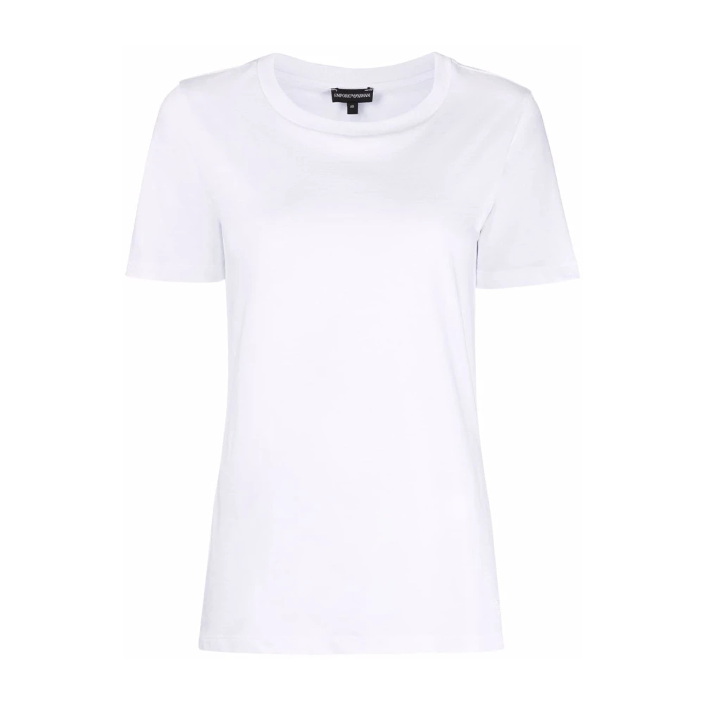 Emporio Armani - Jersey-T-Shirt Mit Rundhalsausschnitt - Tops - Damen - Weiß - Xs
