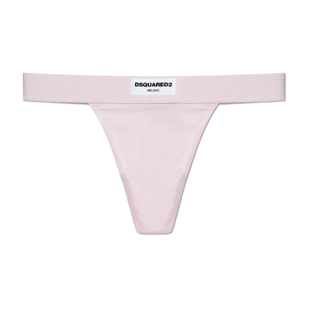 Dsquared2 Damen Rosa - Logo Patch Thong - Underwear - L