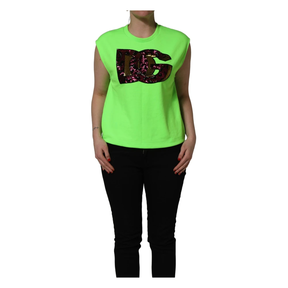 Dolce & Gabbana Damen Grün - Tanktop Mit Rundhalsausschnitt - Tops - 2XS