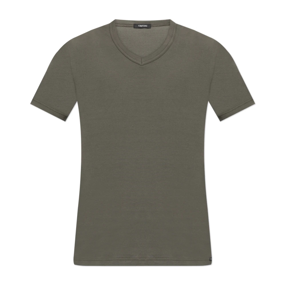 Tom Ford Herren Grün - V-Ausschnitt T-Shirt - Tops - S