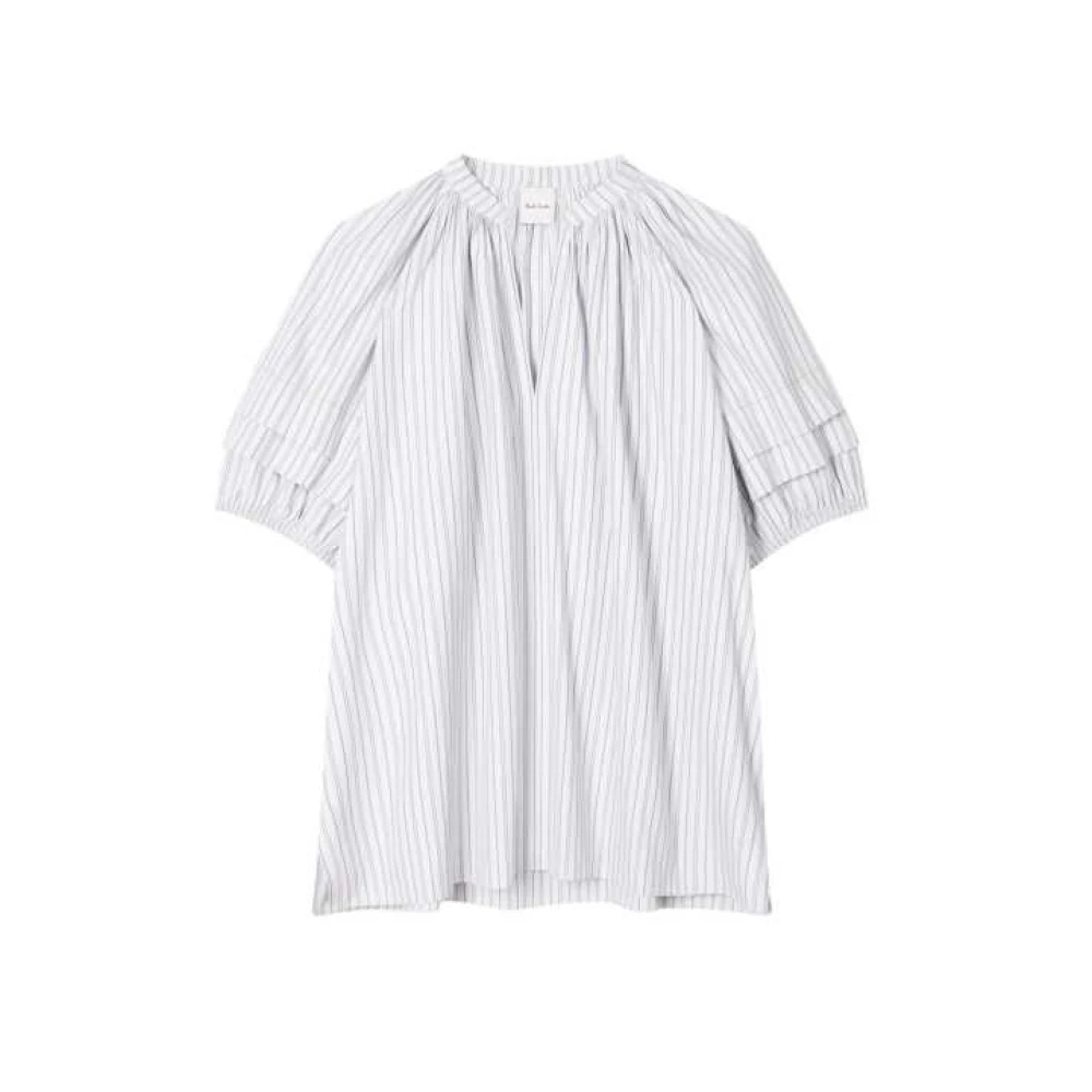 Paul Smith Damen Grau - Gestreifte Tunika Mit Ballonärmeln - Blouses & Shirts - M