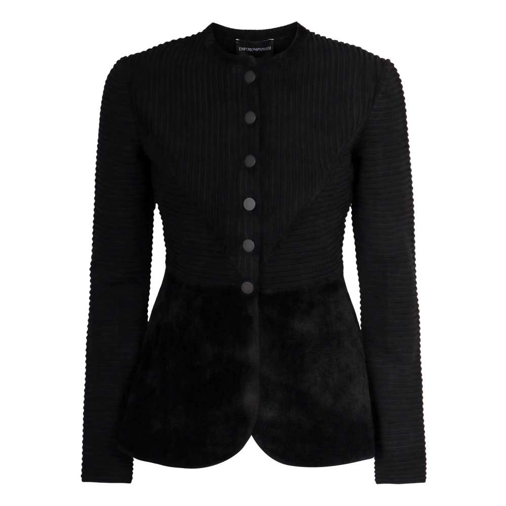 Emporio Armani Damen Schwarz - Ottoman Chenille Jacket - Jackets - K - Xl