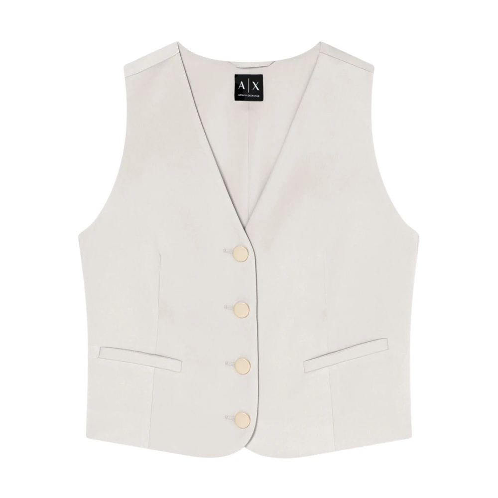 Armani Exchange Damen Beige - Weste Aus Materialmix - Jackets - S
