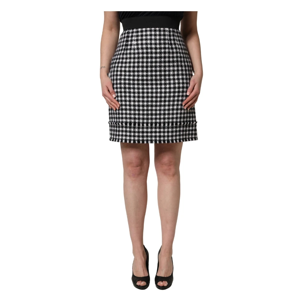 Dolce & Gabbana Damen Schwarz - Hahnentritt Minirock Mit Hohem Bund - Skirts - K - 2XL