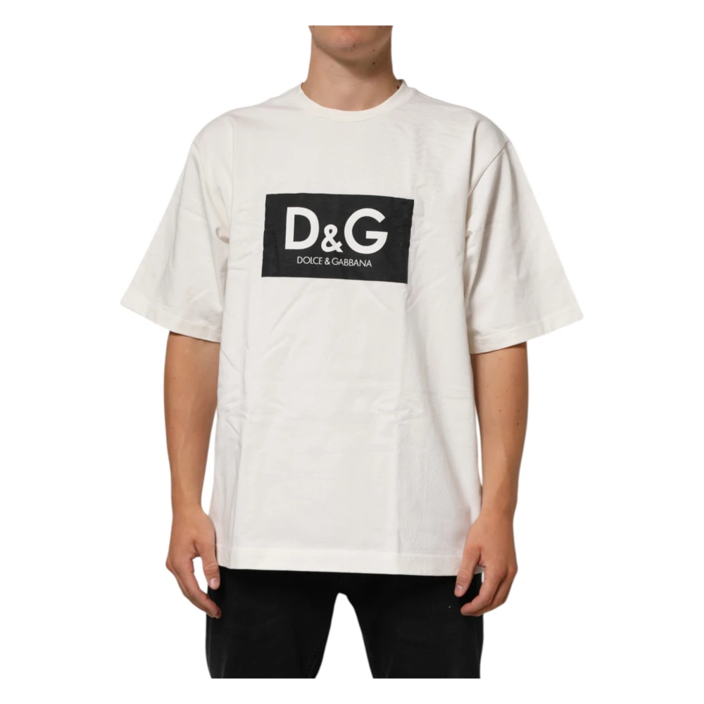 Dolce & Gabbana Herren Weiß - Kurzärmeliges T-Shirt Mit Rundhalsausschnitt - Tops - L