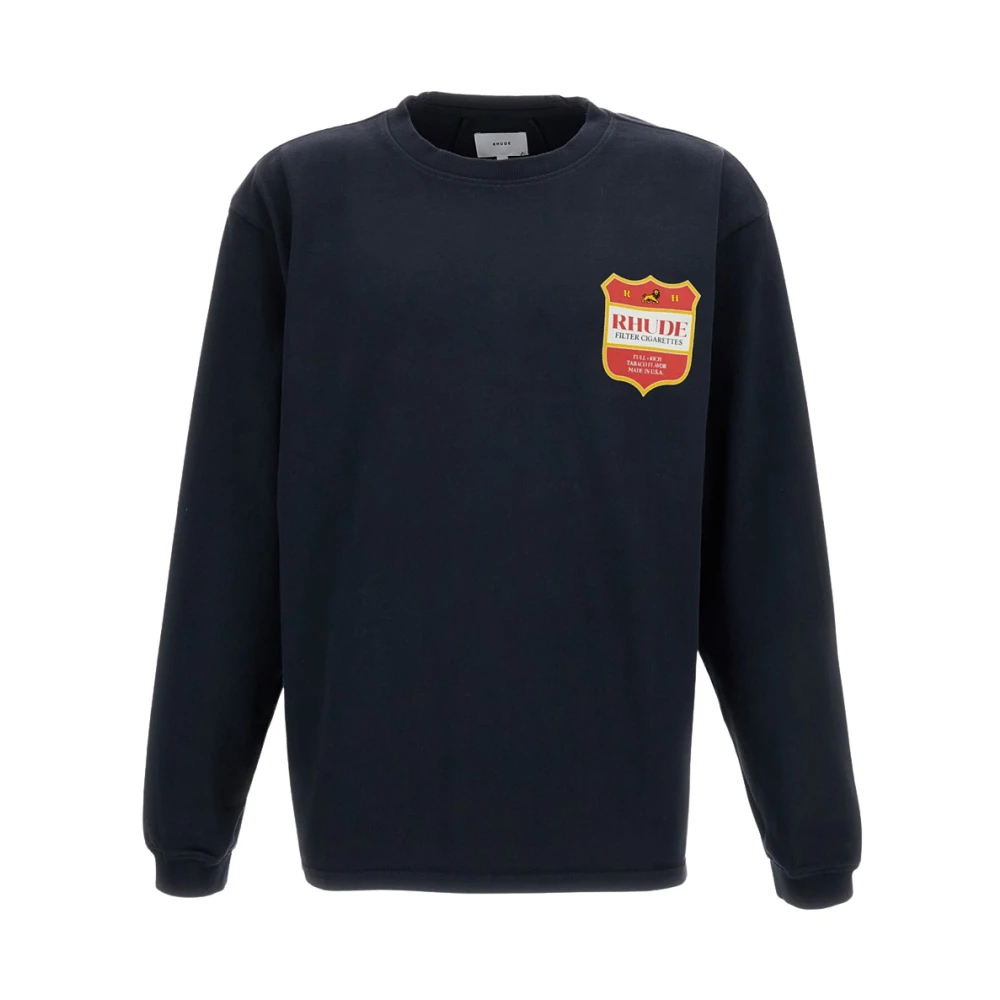 Rhude Herren Schwarz - Langarmshirt Mit Rundhalsausschnitt - Tops - K - L