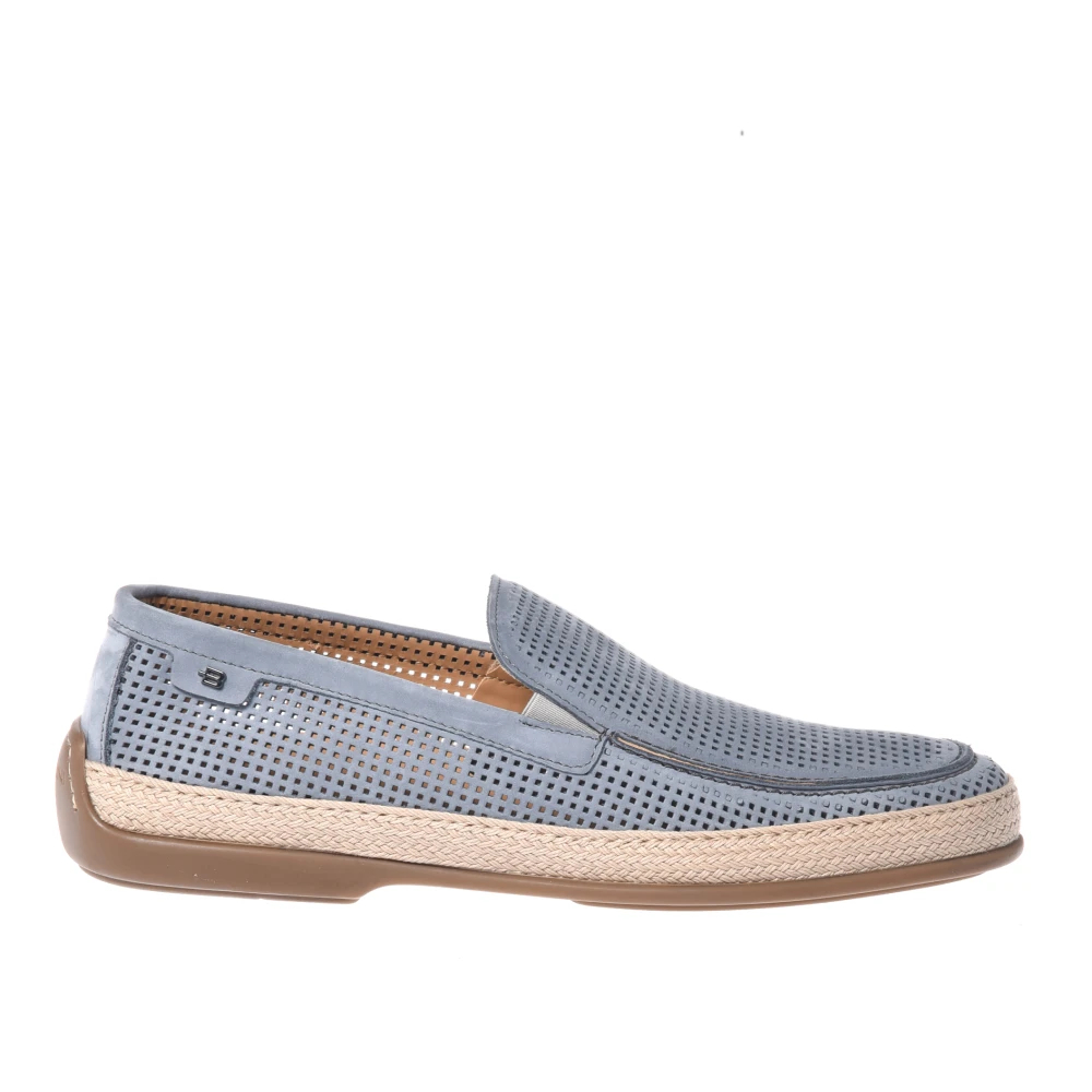 Baldinini Herren Blau - Perforated Nubuck Loafer - Shoes - 44 Eu