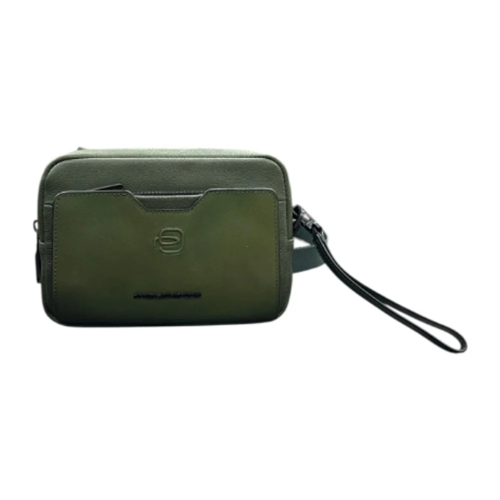 Piquadro Herren Grün - Ael Leder Clutch Bag - Bags - One Size