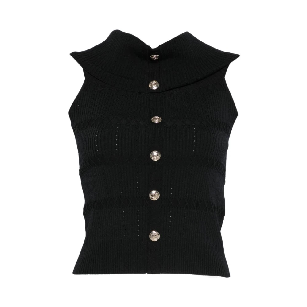 Liu Jo Damen Schwarz - Knit Bardot-Neck Top - Tops - K -M