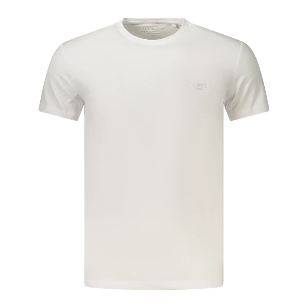 Guess, Herren, Shirts, Jeans White Cotton Men's T-Shirt, Weiss, (XL) - Bild 7