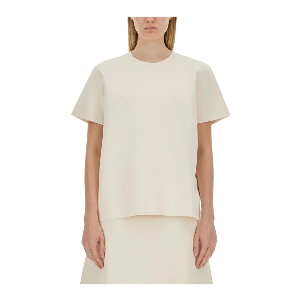 Jil Sander Damen Beige - Crewneck Boxy Fit Top - Tops - Xs