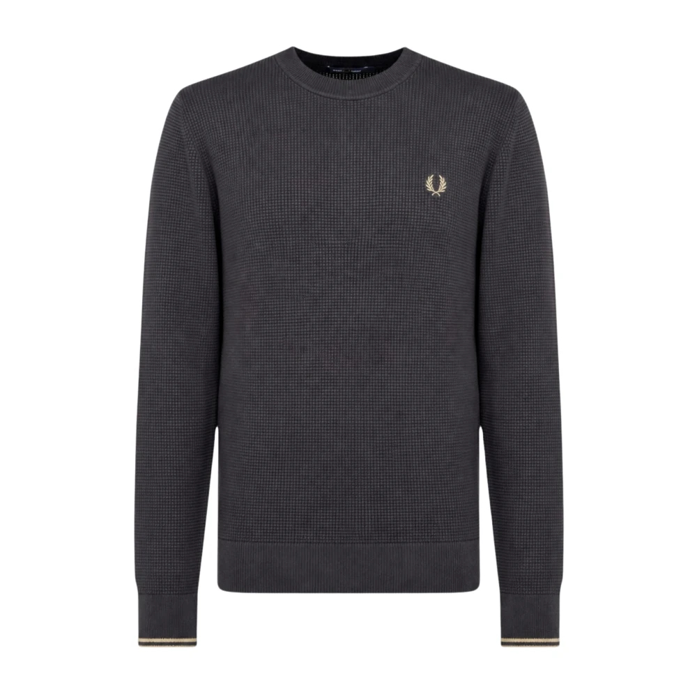 Fred Perry Herren Schwarz Waffle Stitch Jumper - Bild 5