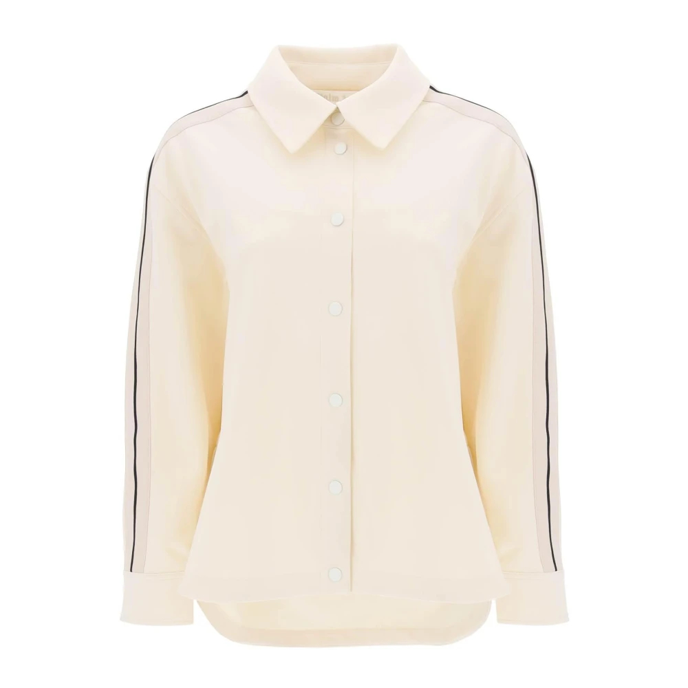 Palm Angels Damen Weiß - Track Shirt Mit Seitenstreifen - Blouses & Shirts - Xs