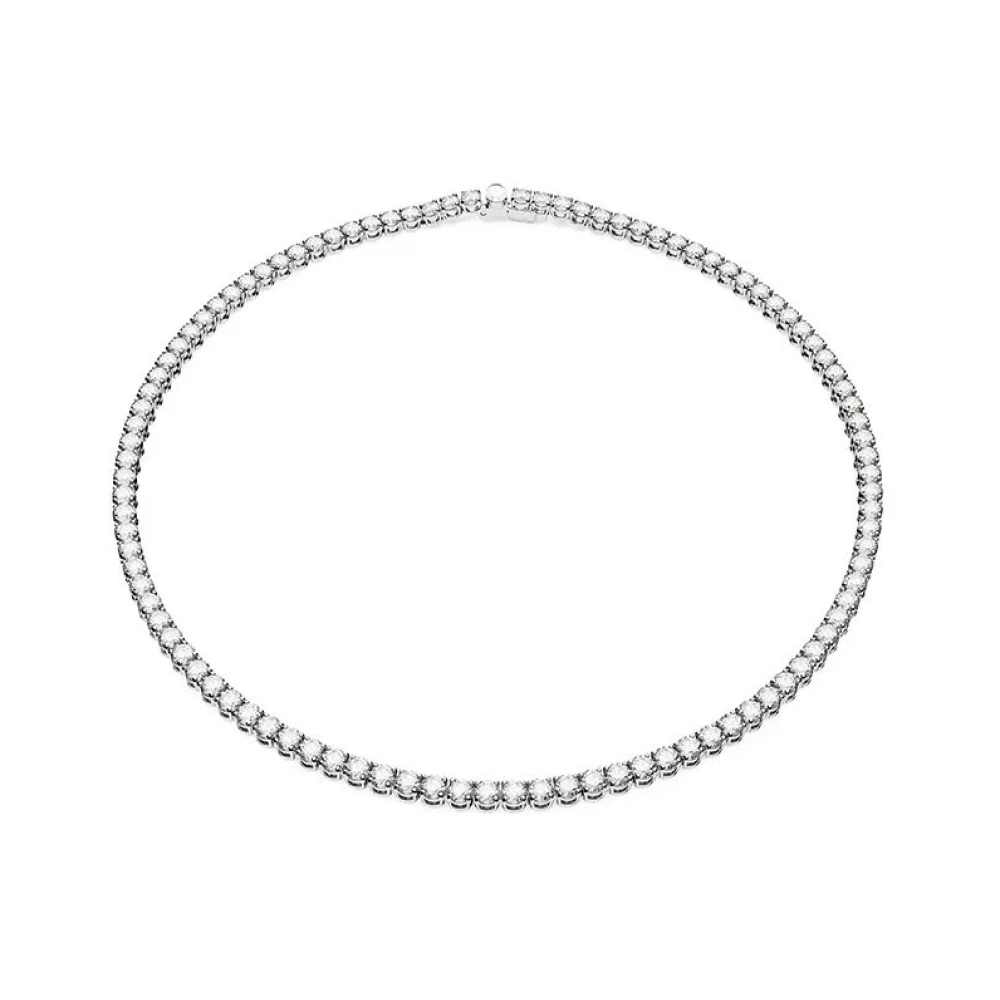 Swarovski Matrix Tennis Halskette, Rundschliff, Rhodiniert Weiß Groß - Bild 7