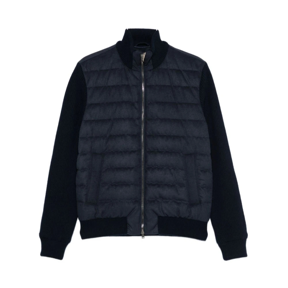 Herno - Gesteppter Cardigan Mit Einsätzen - Knitwear - Herren - Blau - 2XL