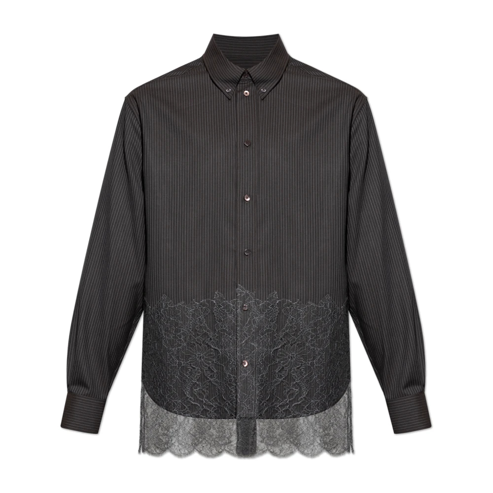Fendi Wool Shirt With Stripes And Lace - Bild 7
