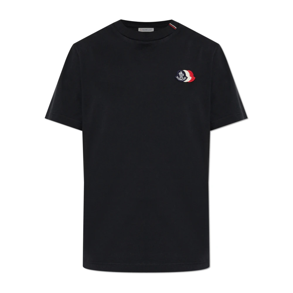 Moncler T-Shirt Aus Baumwolle Mit Dreifarbiger Logostickerei für Herren in Blau in Größe: M - Bild 5