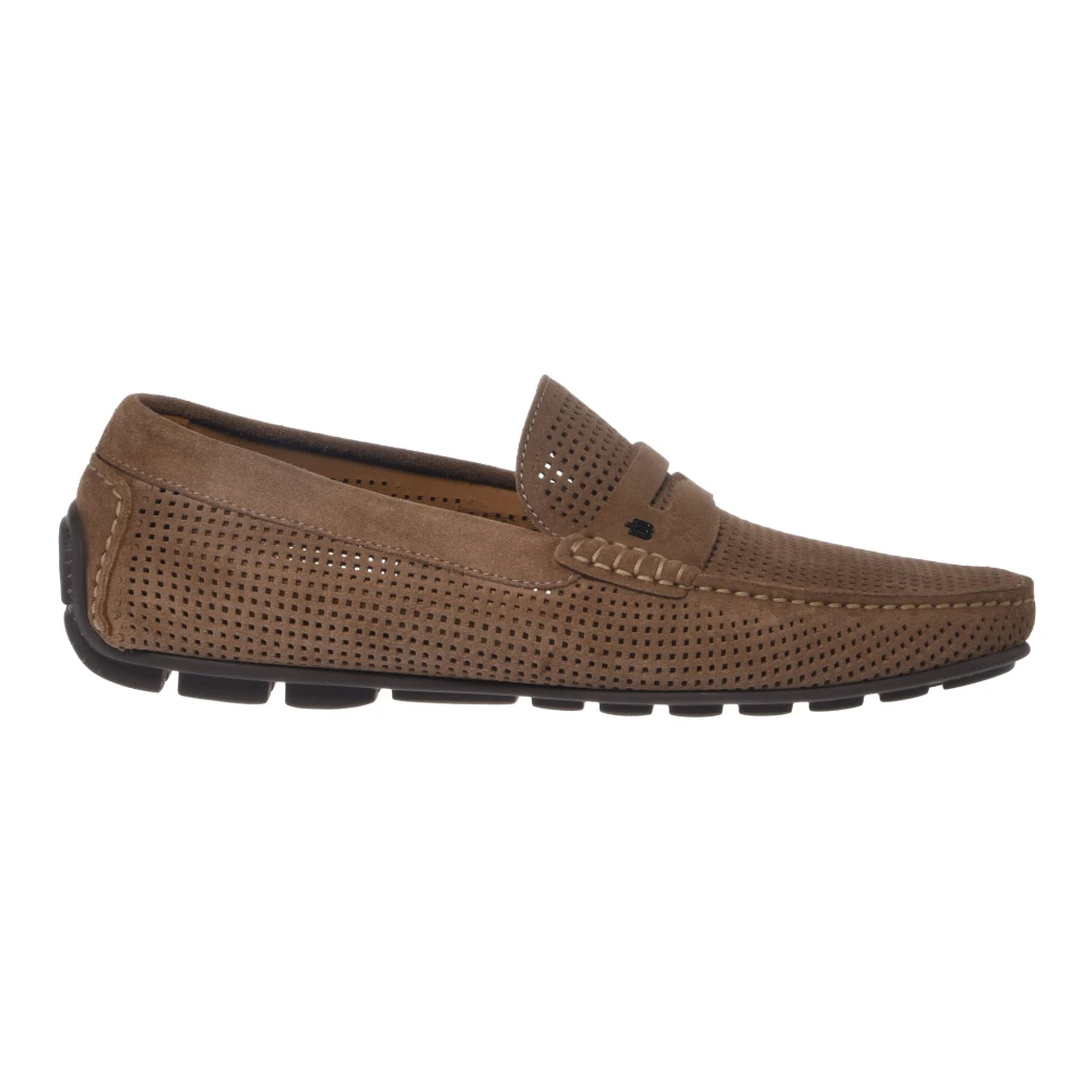 Baldinini Herren Braun - Perforated Suede Loafer - Shoes - 44 Eu