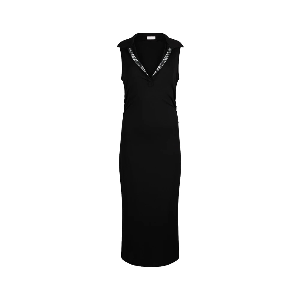Liu Jo Damen Schwarz - Abito Midi Con Strass - Dresses - K -S
