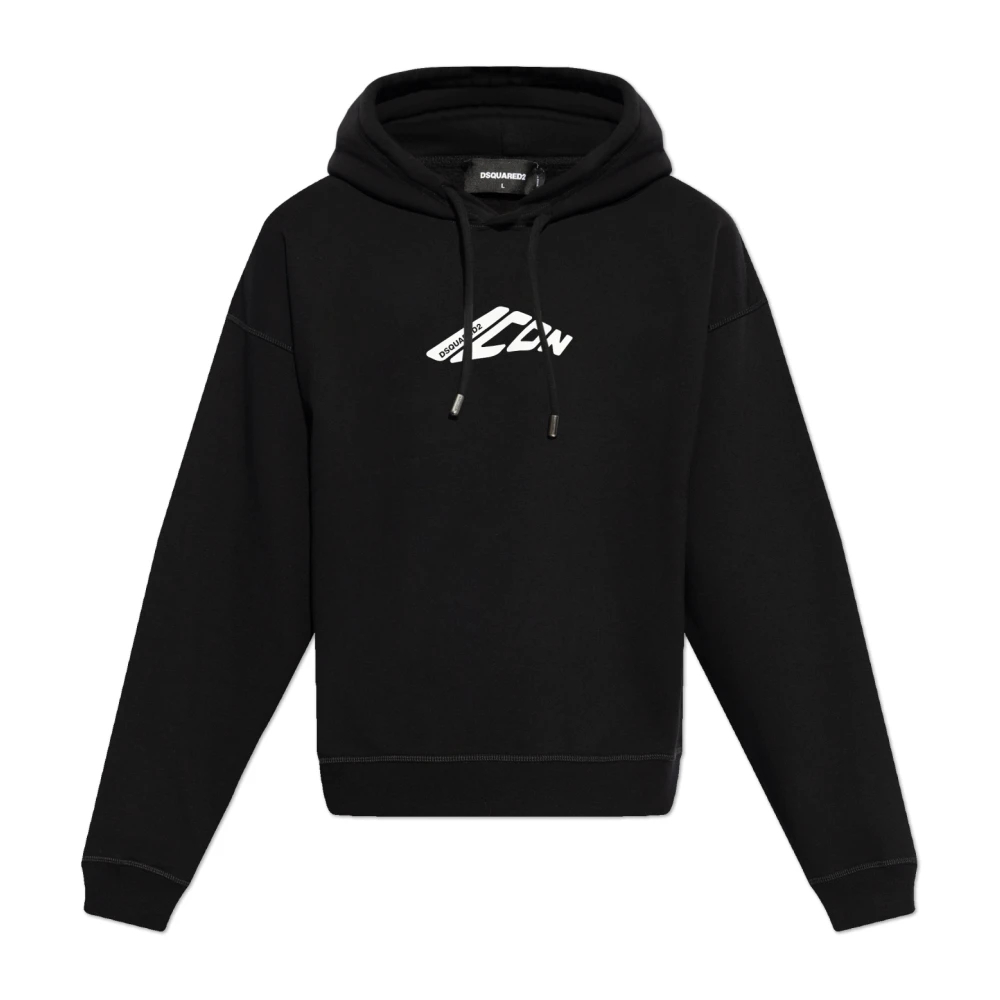 Dsquared2 - Hoodie Mit Logo - Sweatshirts & Hoodies -Herren -Schwarzk -Xs