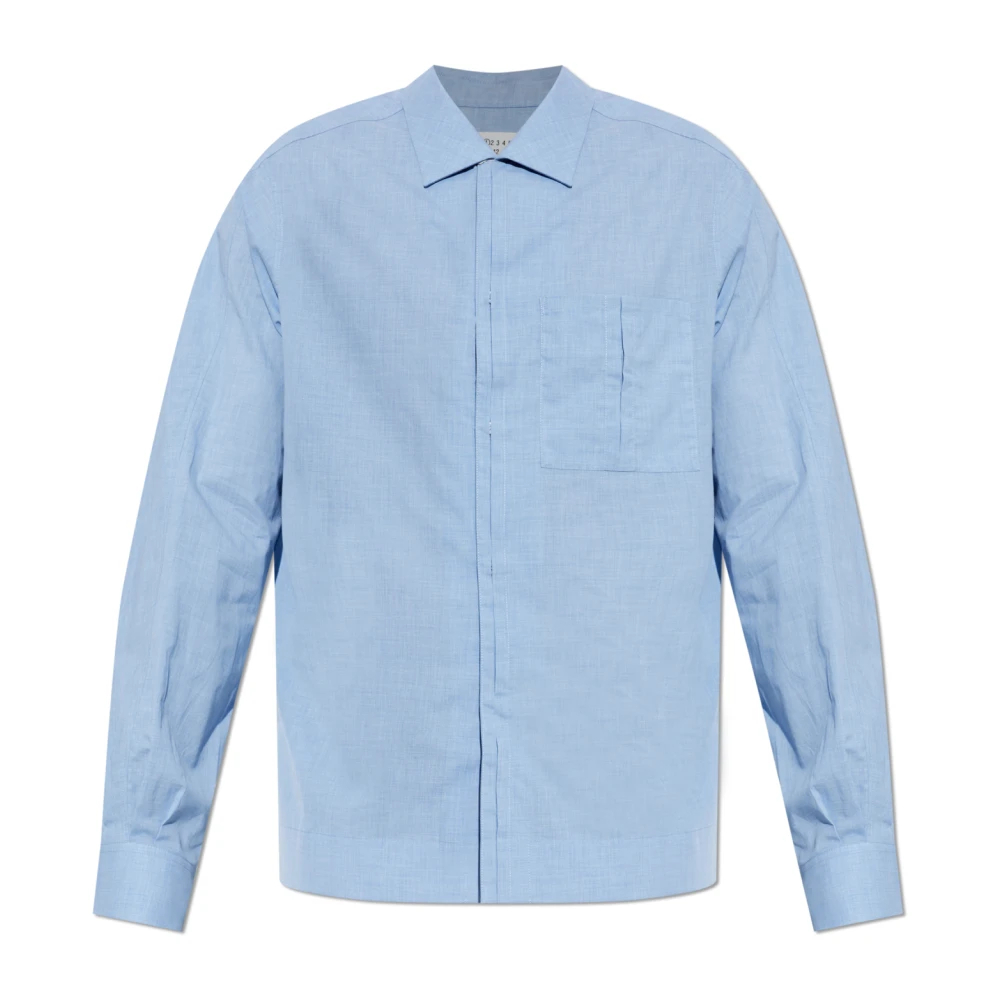 Maison Margiela Herren Blau - Hemd Mit Tasche - Shirts - 2XL