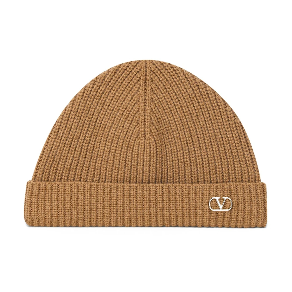 VALENTINO GARAVANI | Camel cashmere Knitted VLogo Signature beanie | male | PZ - Bild 3
