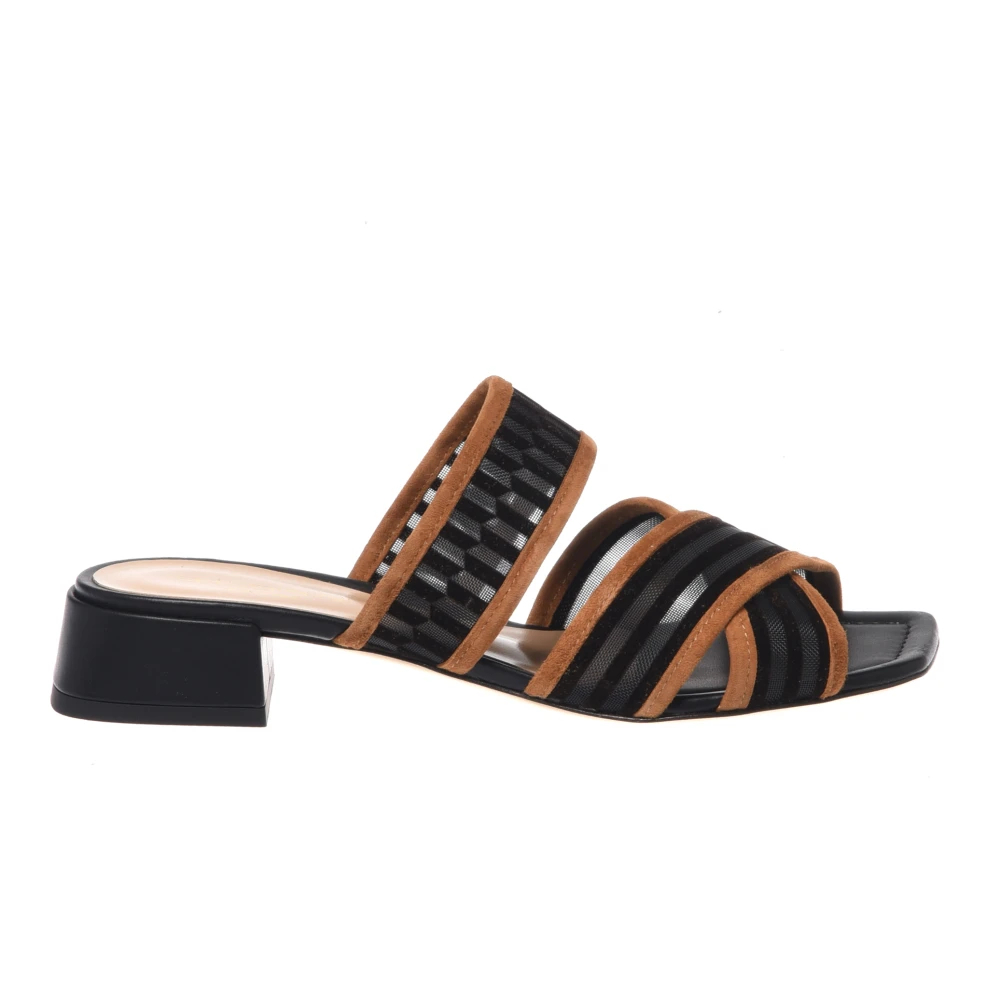 Baldinini - Mesh Und Wildleder Mules - Shoes - Damen - Schwarzk - 39 Eu
