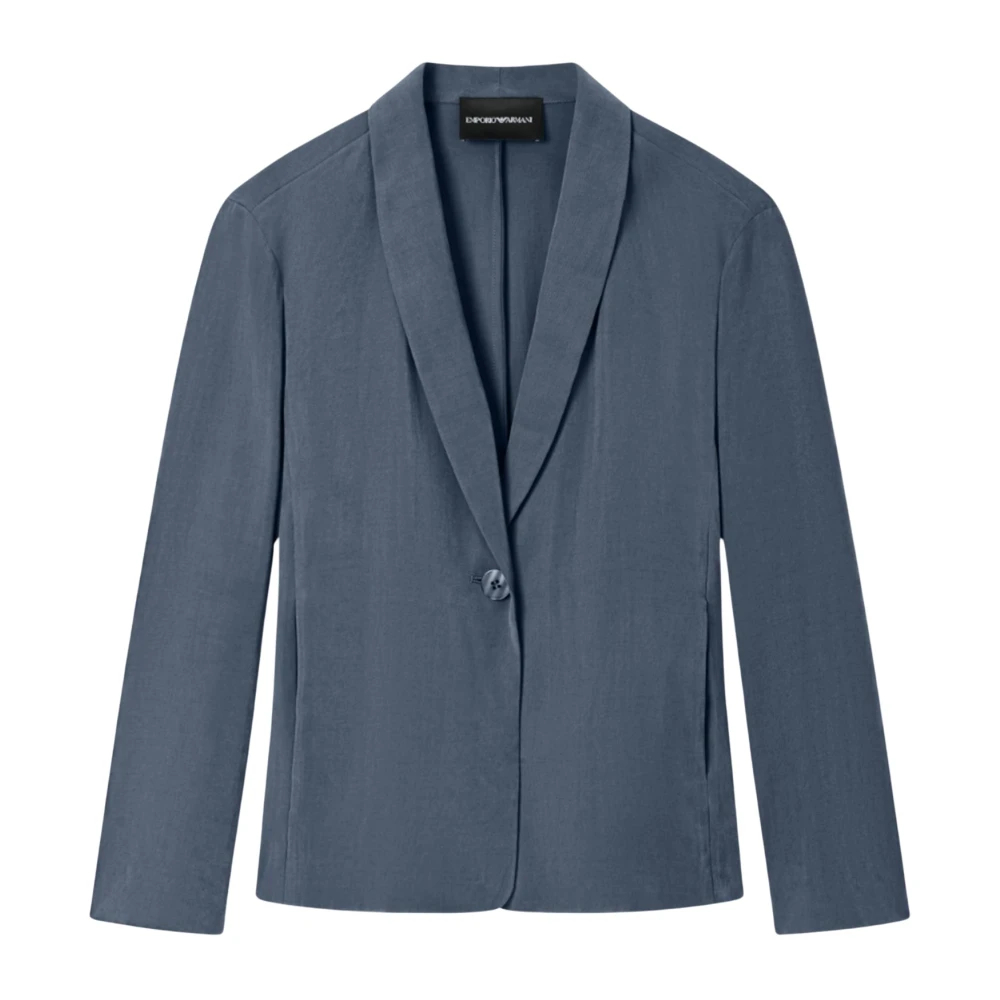 Emporio Armani Damen Blau - Washed Twill Jacket - Jackets - 2XL
