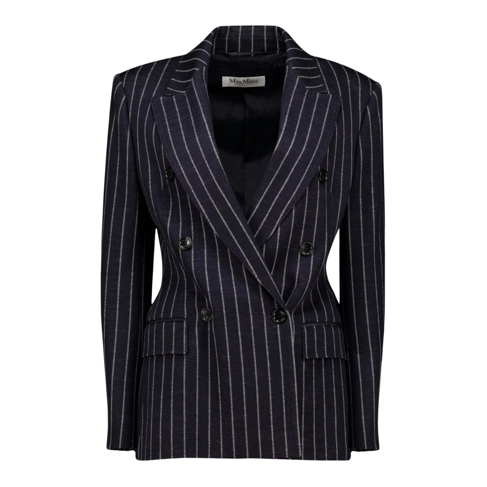 Max Mara - Seersucker Woll-Blazer - Jackets - Damen - Blau - Xs