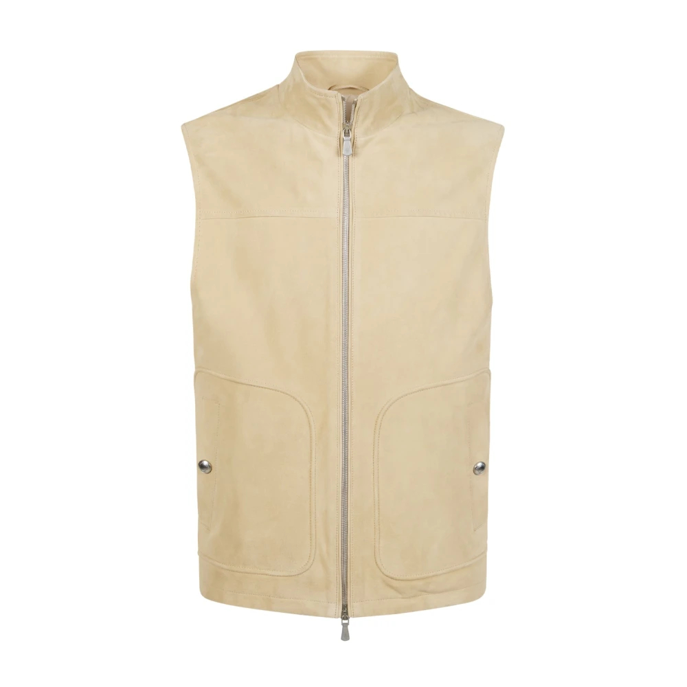 Eleventy Herren Beige - Gilet Collo In Piedi - Jackets - 4XL