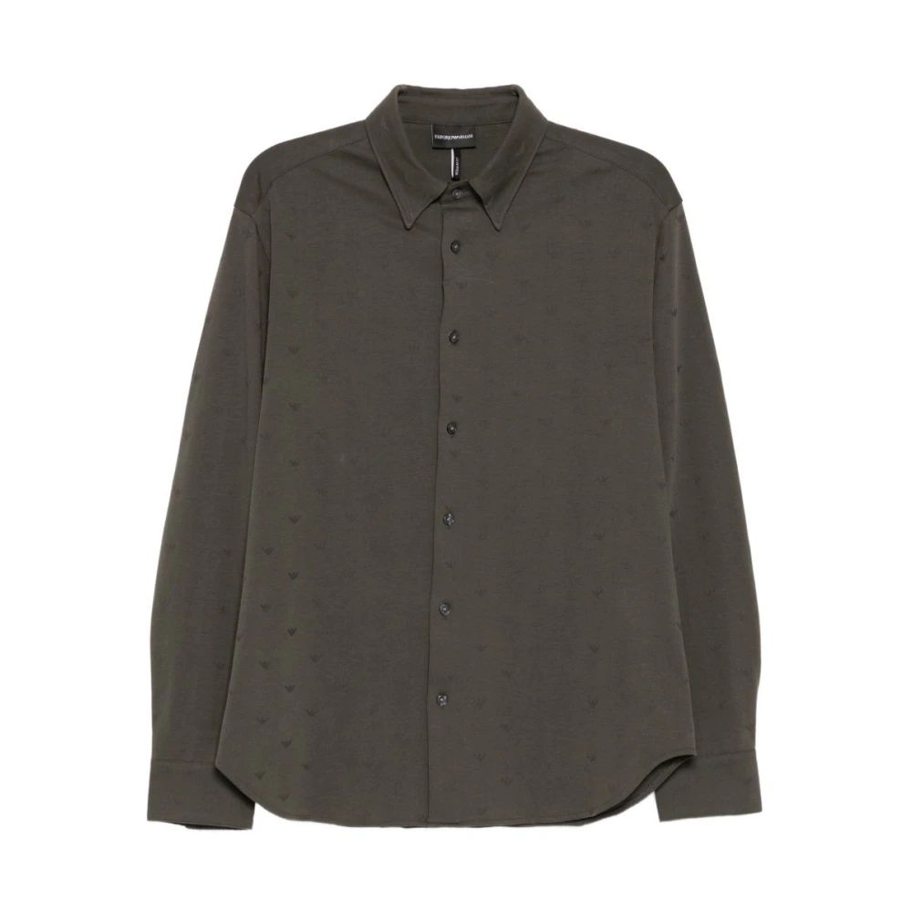 Emporio Armani Herren Grau - Logo Cotton Shirt - Shirts - 2XL