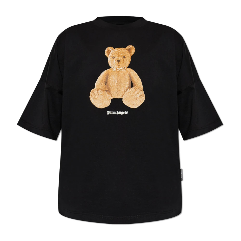 Palm Angels Herren Schwarz - Bear T-Shirt - Tops - K - M