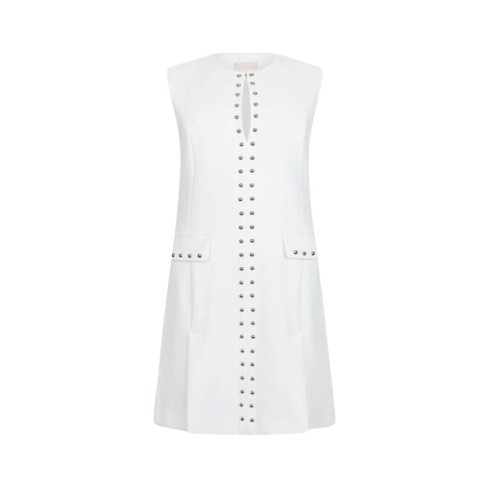 Liu Jo Damen Weiß - Short Dress With Studs - Dresses - M