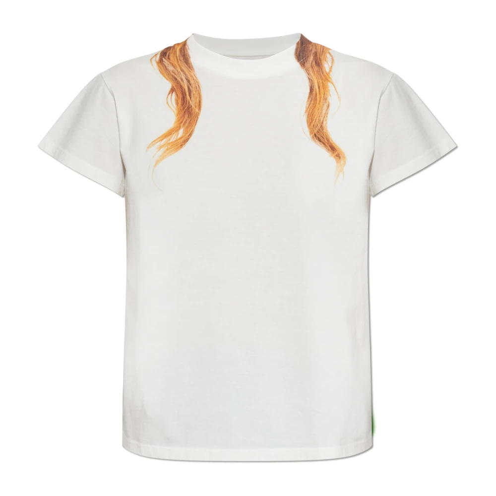 Mm6 Maison Margiela Damen Weiß - Bedrucktes T-Shirt - Tops - S
