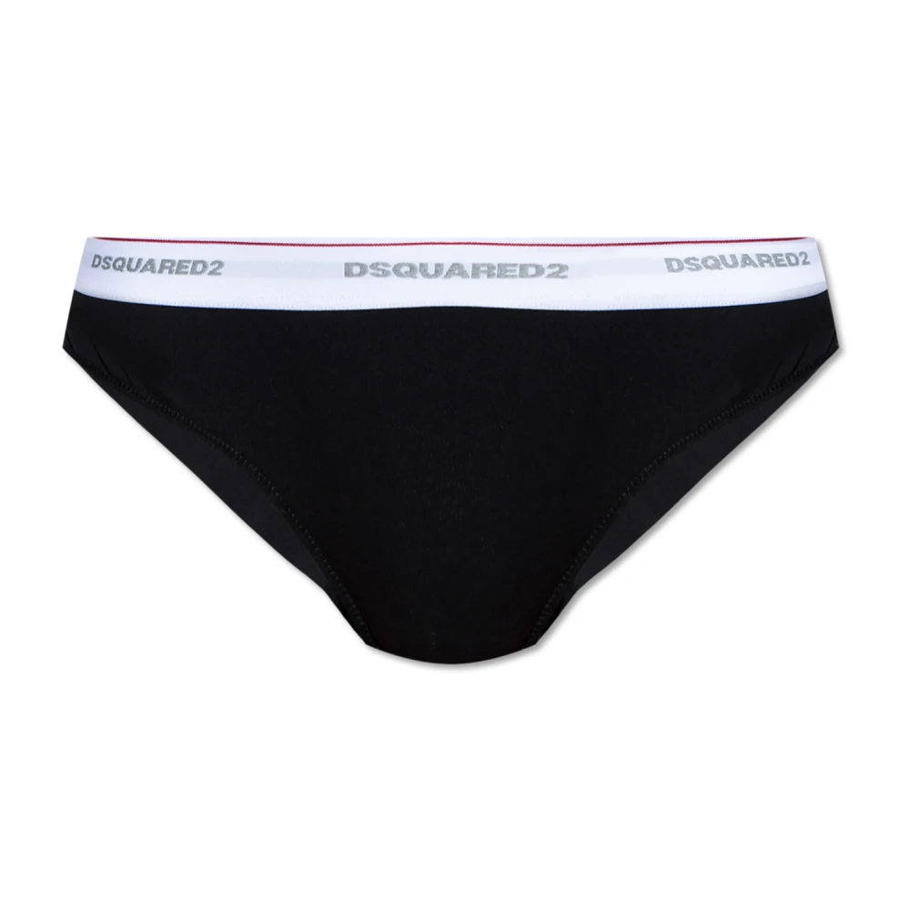 Dsquared2 Damen Schwarz - Slips Mit Logo - Underwear - K - 2XL