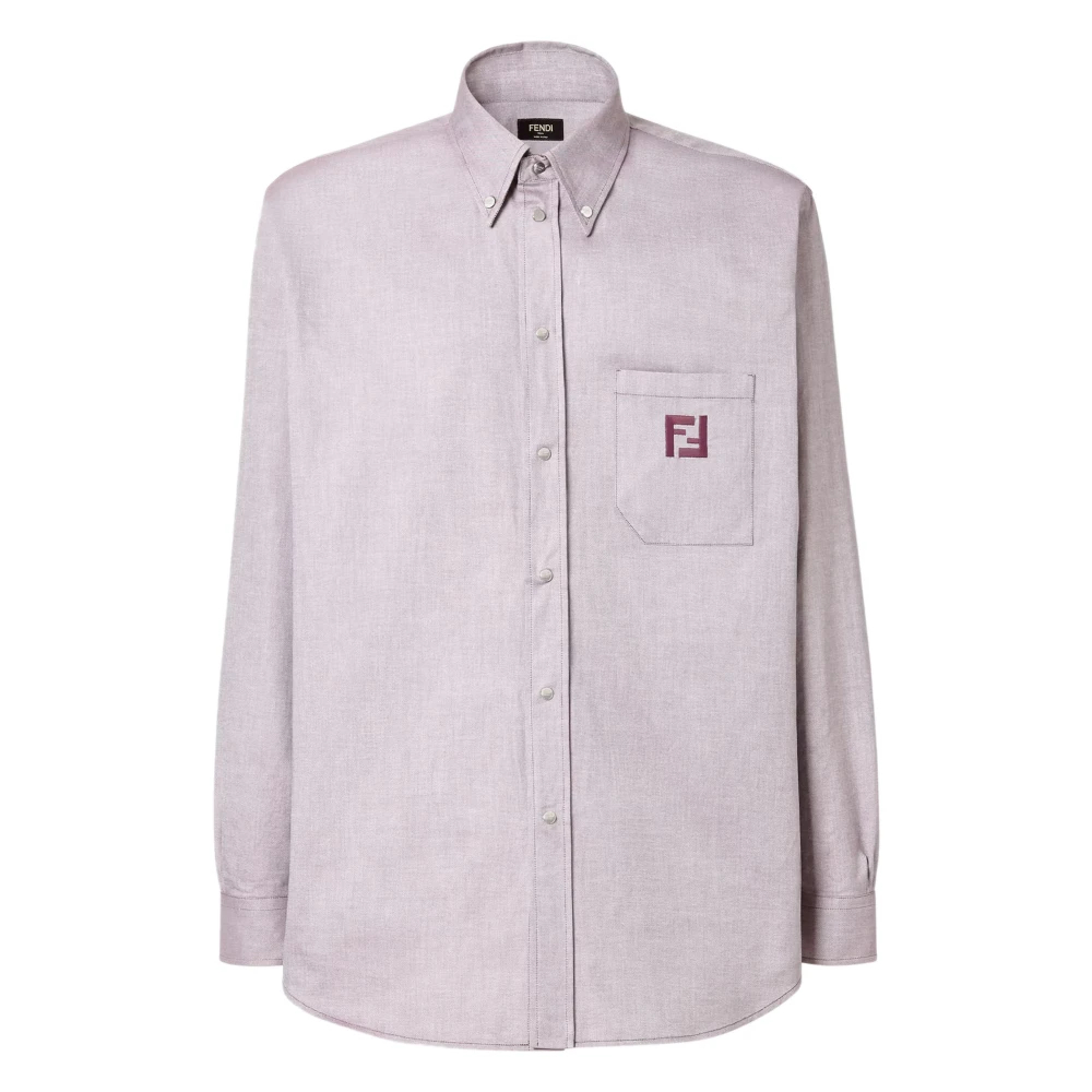Fendi Herren Violett - Oxford Cotton Shirt - Shirts - Lila - S