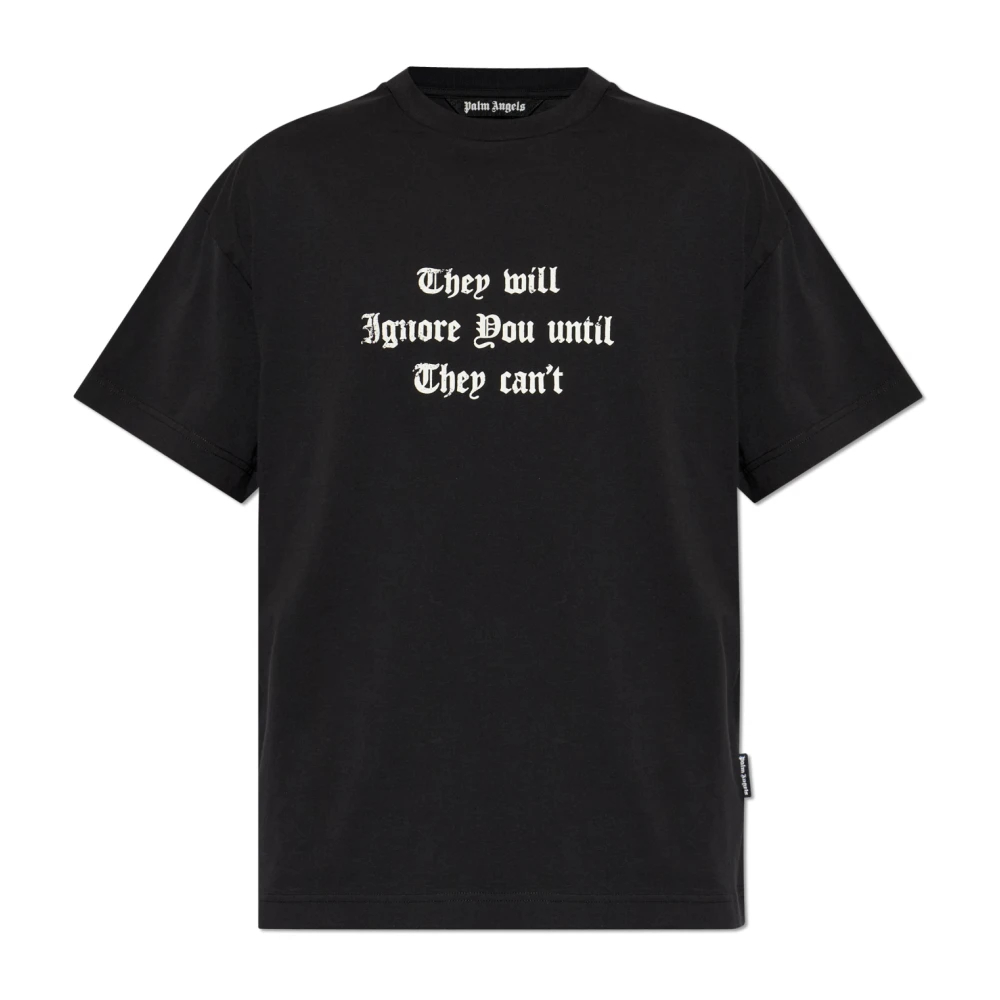 Palm Angels - Bedrucktes T-Shirt - Tops - Herren - Schwarzk - M