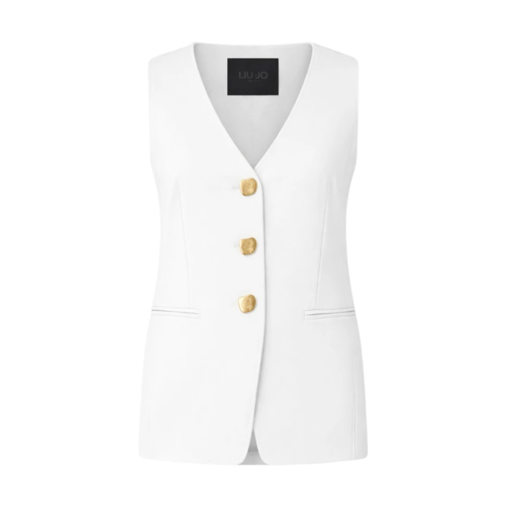 Liu Jo Damen Weiß - Regular Fit Weste - Jackets - Xl