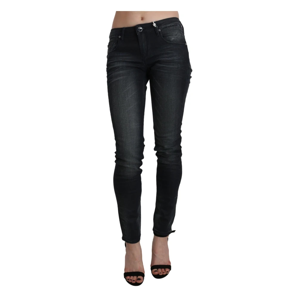 Acht Damen Schwarz - Low Waist Skinny Denim - Jeans - K -W28