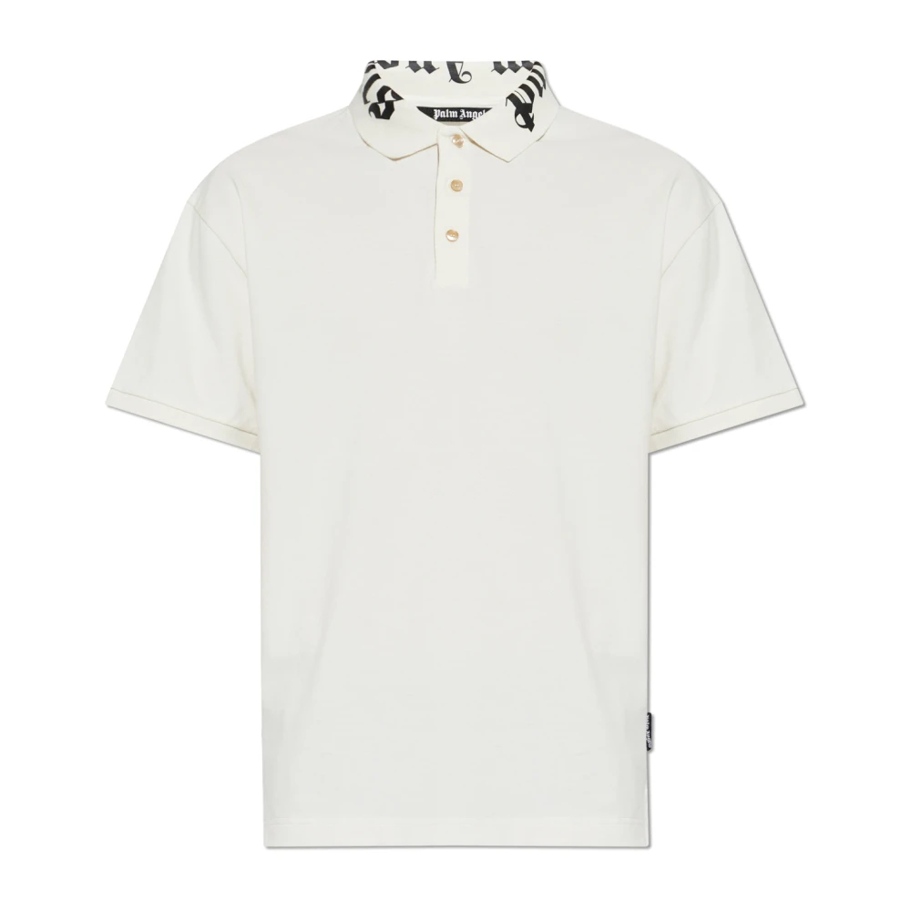 Palm Angels - Logo Polo Shirt - Tops - Herren - Beige - M
