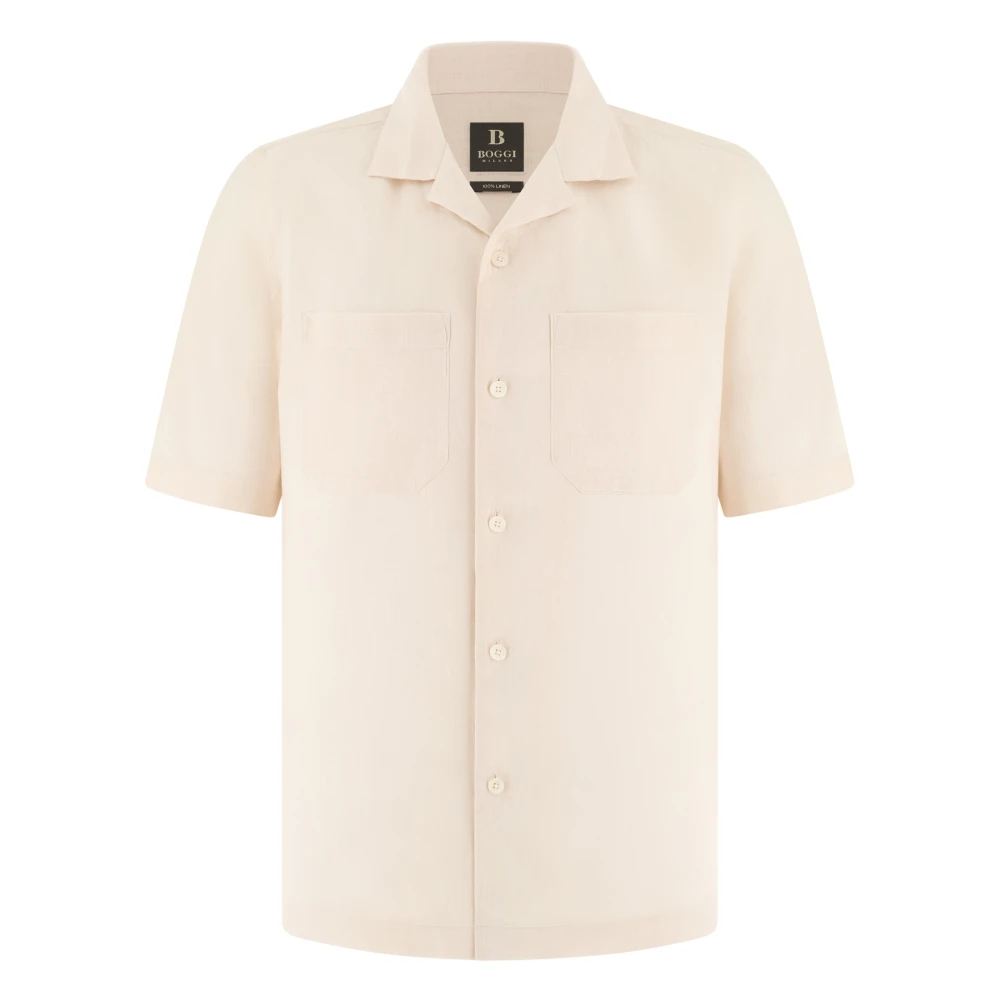 Boggi Milano Herren Rosa - Regular Fit Leinenhemd - Shirts - S
