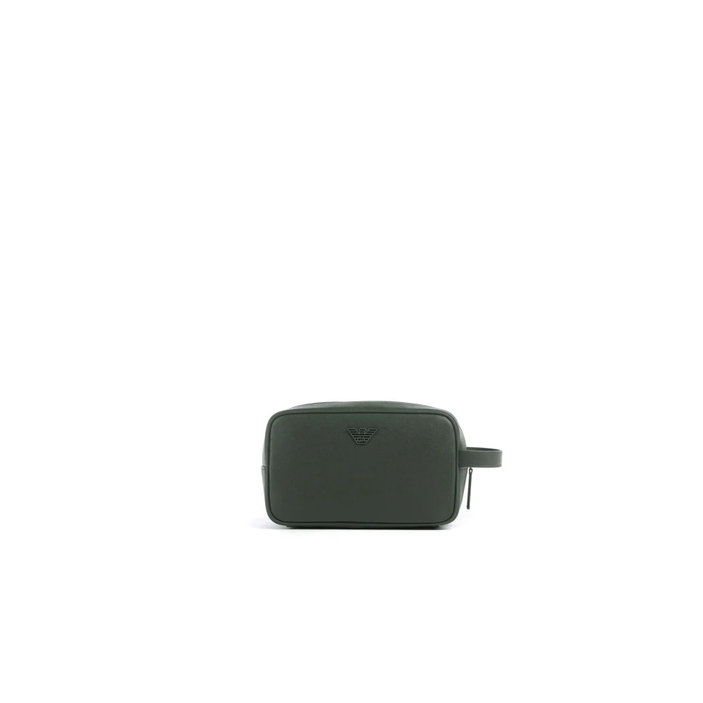 Emporio Armani Herren Grün - Asv Regenerated Saffiano Washbag - Bags - One Size