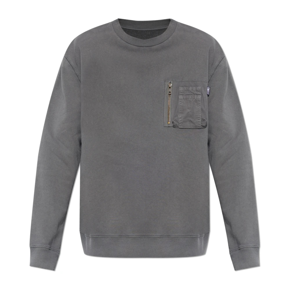 Mm6 Maison Margiela Herren Grau - Sweatshirt Mit Tasche - Sweatshirts & Hoodies - Xl