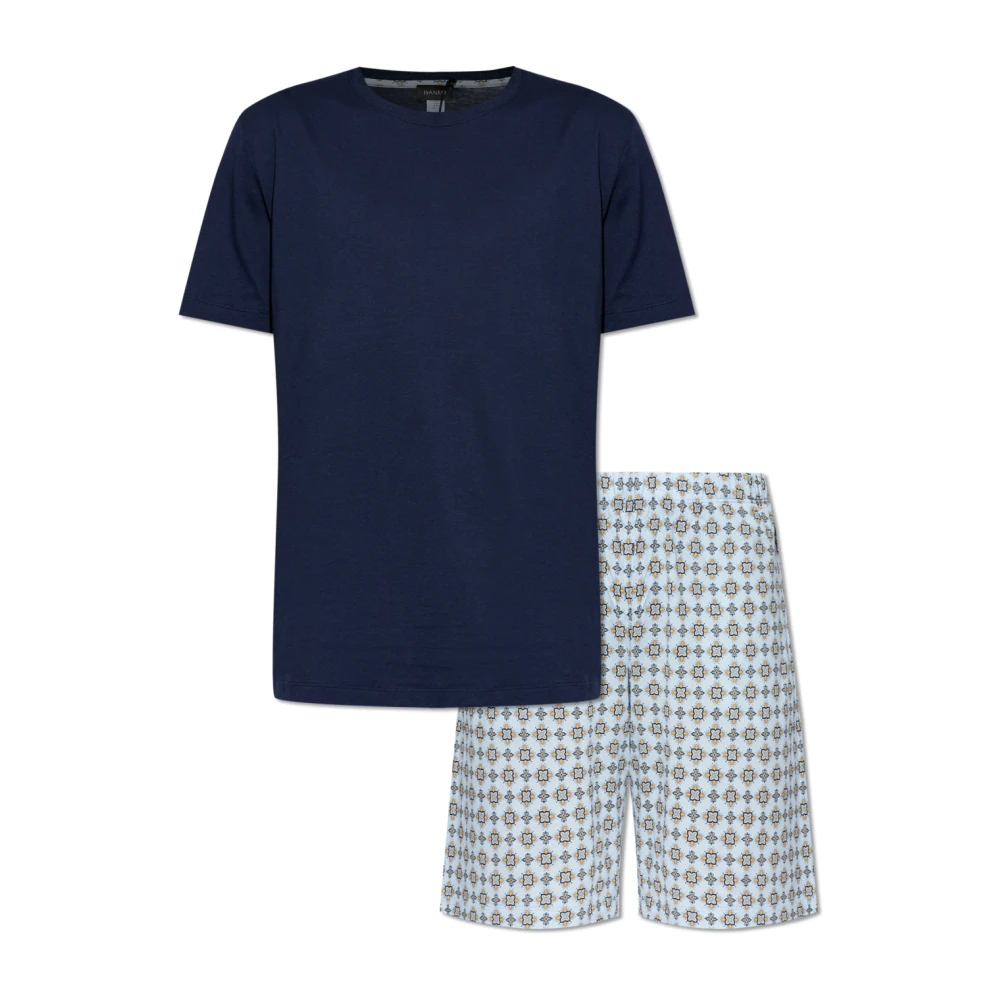 Hanro Herren Blau - Zweiteiliges Pyjama-Set - Nightwear & Lounge - Xl