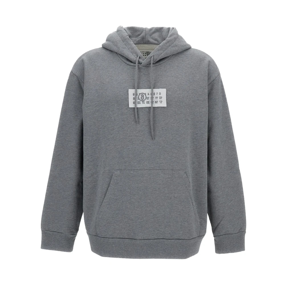 Mm6 Maison Margiela Herren Grau - Logo Patch Hoodie - Sweatshirts & Hoodies - L